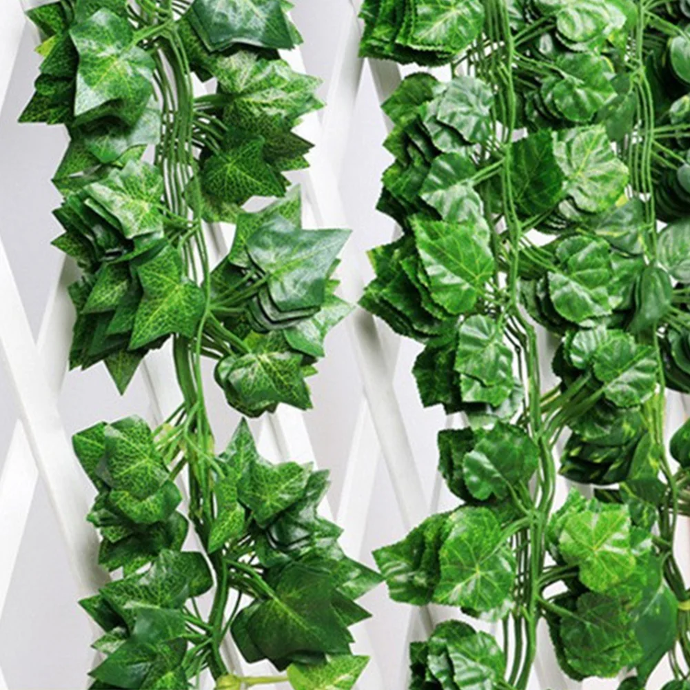 

5pcs 90 Leaves Fake Plants Ivy Artificial 7.5ft leaves Greenery Garden Party Artificial Hanging Green silk Vines Room Home Decor