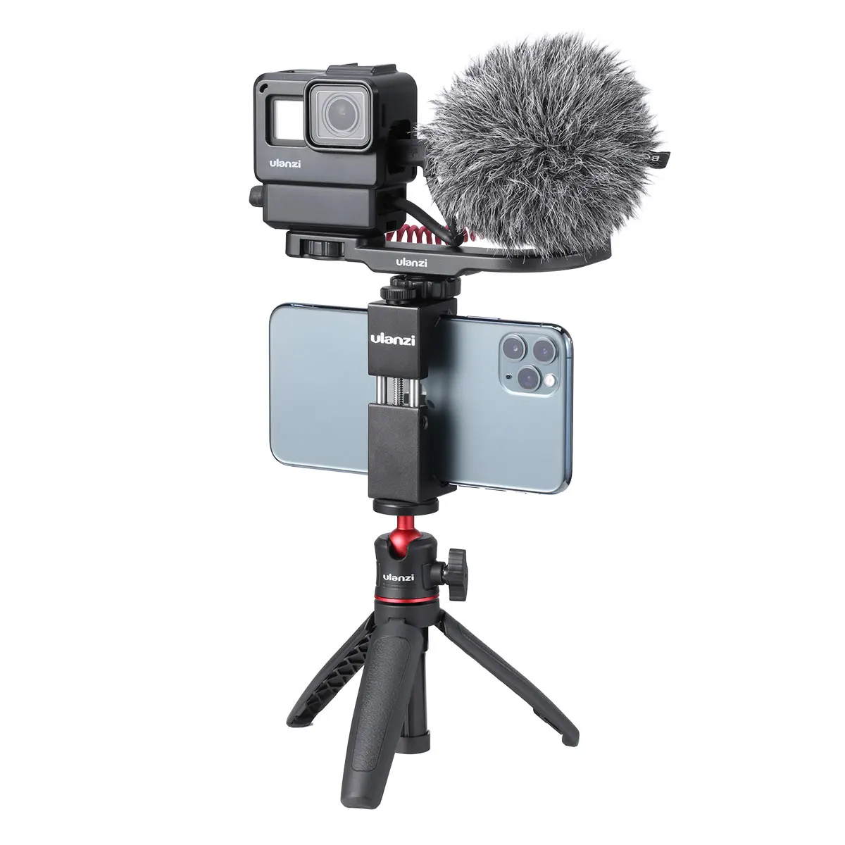 Ulanzi MT-08 Настольный Выдвижной Штатив с 1/4 винтом для DSLR камер смартфон микрофон светодиодный светильник для Vlogging