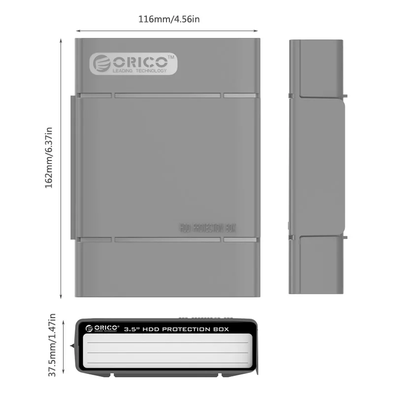 ORICO 5 шт. 3 дюйма Жесткий диск защитная коробка Портативный внешний жесткий мешок с