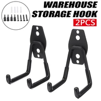 2pcs heavy duty double bike storage hooks wall mounted ladder bicycle brackets for garages stores basements sheds