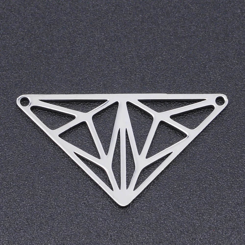 5 шт./лот 100% шармы из нержавеющей стали с геометрическим треугольным соединителем