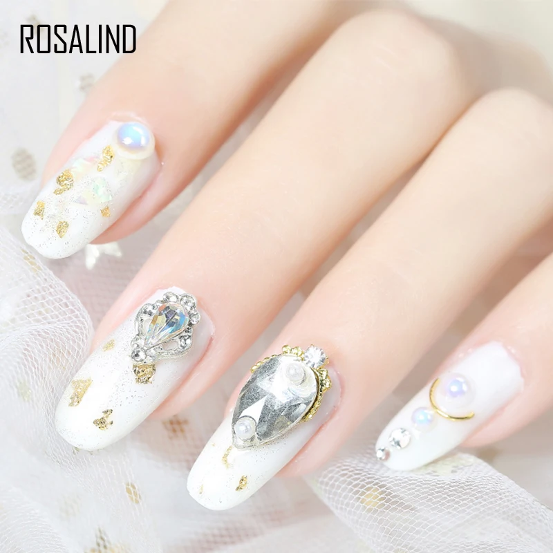 Гель-лак для ногтей ROSALIND 5 мл не вытирается клей дизайна украшения базовый набор