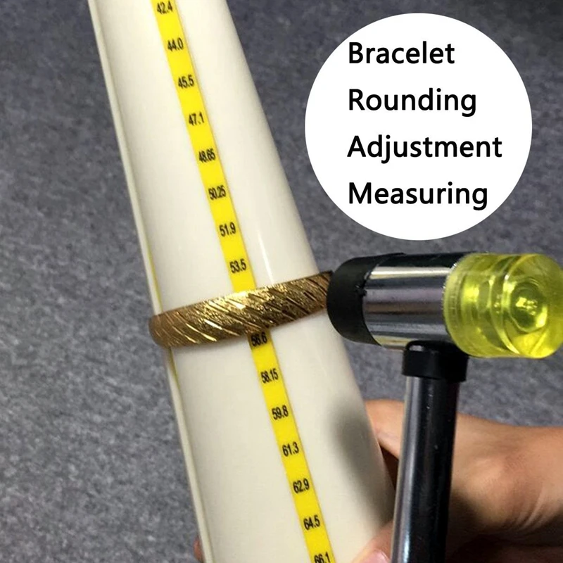 

Shaping Bangle Mandrel With Jewelry Hammer Jeweler'S Hammer Bangle Size Measure Bracelet Sizer Gauge