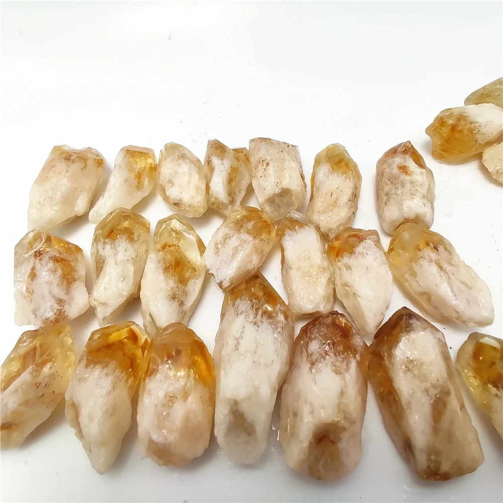 

50g Quality Natural Brazilian Citrine Stone Yellow Quartz Crystal Rough Points Bulk Gemstone Healing Mineral Specimen
