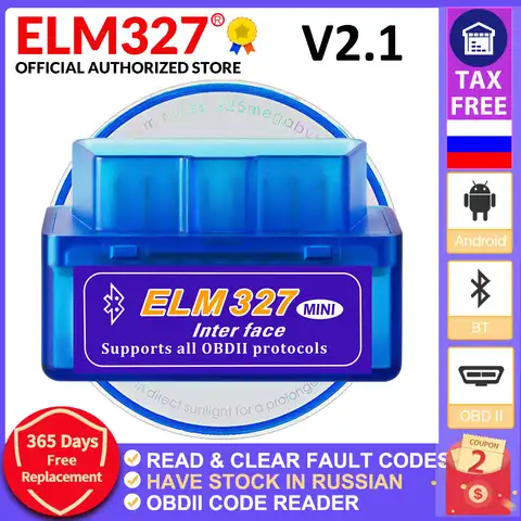 ELM327 Bluetooth-совместимый V2.1elm 327 для Android Torque поддержка OBDII считыватель кодов