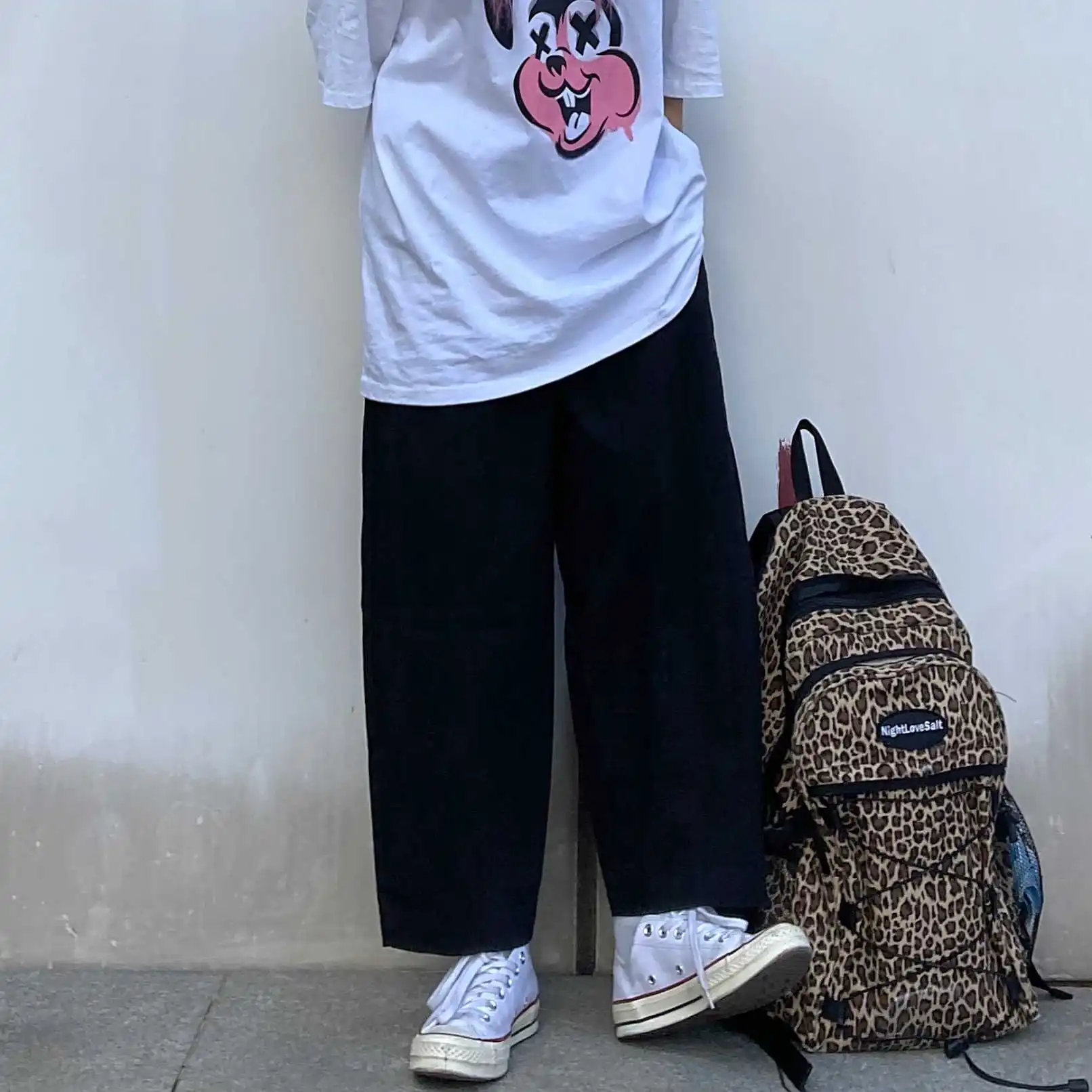 

Повседневные Брюки Для Женщин, новинка на лето, свободные укороченные широкие штаны в корейском и японском стиле Харадзюку, стройнящие фигу...