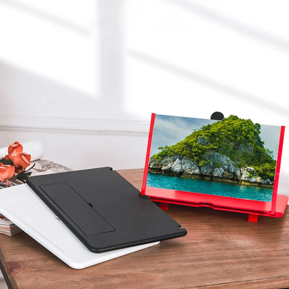 

12inch 3D Phone Screen Magnifier Amplifier Folding Design HD Video Magnifying Glass Watch 3d Movies Smart Phone Bracket Holder