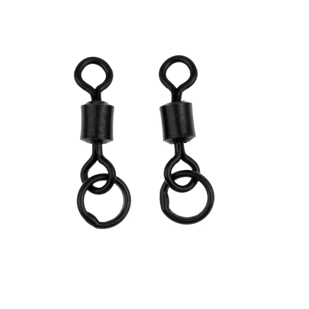 

50Pcs 8# Flexible Fishing Swivels for Carp Fishing Chod Rigs Clips Links
