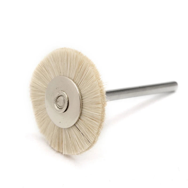 

30 Pcs Polishing Brushes W/ Dental Tooth Wheel Miniature Soft White Goat Hair 2.35mm For Polishing Tools Parts
