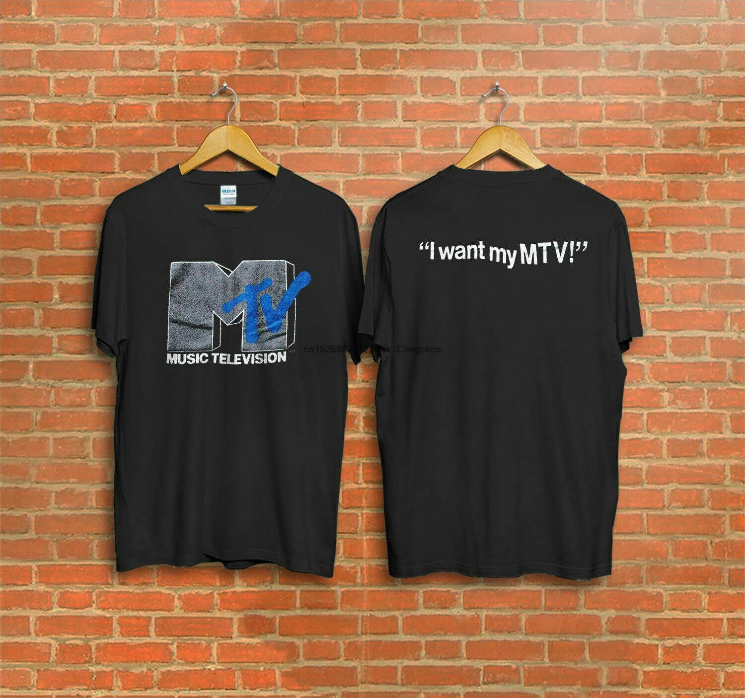 Винтажная футболка с графическим рисунком на задней панели 1980s MTV I want my MTV|Мужские