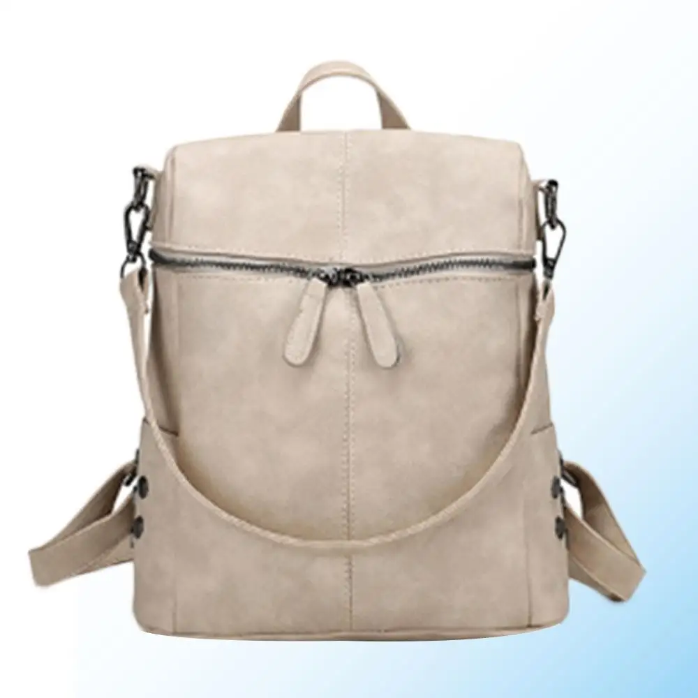 

Women Backpack Shoulders Bag Schoolbag PU Travel Solid Casual