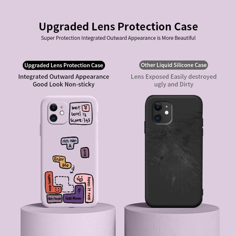 

Soft Box Elimination Pattern For iPhone 12 Pro Max 11 X XS XR XSMAX SE2020 8 8Plus 7 7Plus 6 6S Plus 5 5S Liquid Silicone Case