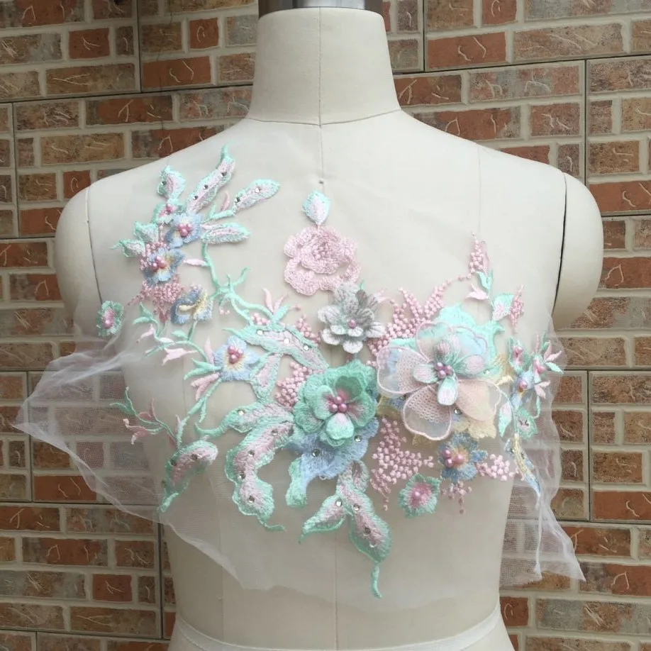 Anpro кружевная вышивка аппликация цветы нашивки наклейка свадебная одежда платье