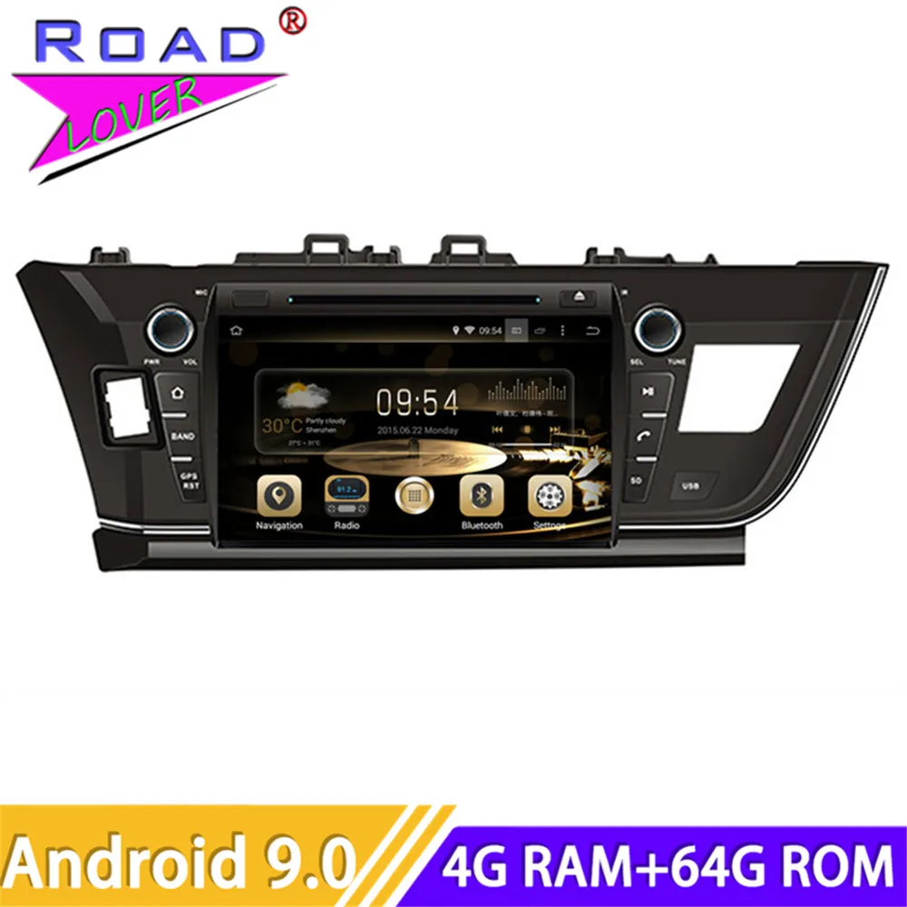 Roadlover Android 9 0 Автомобильный мультимедийный DVD плеер радио для Toyota Corolla 2013 Стерео GPS