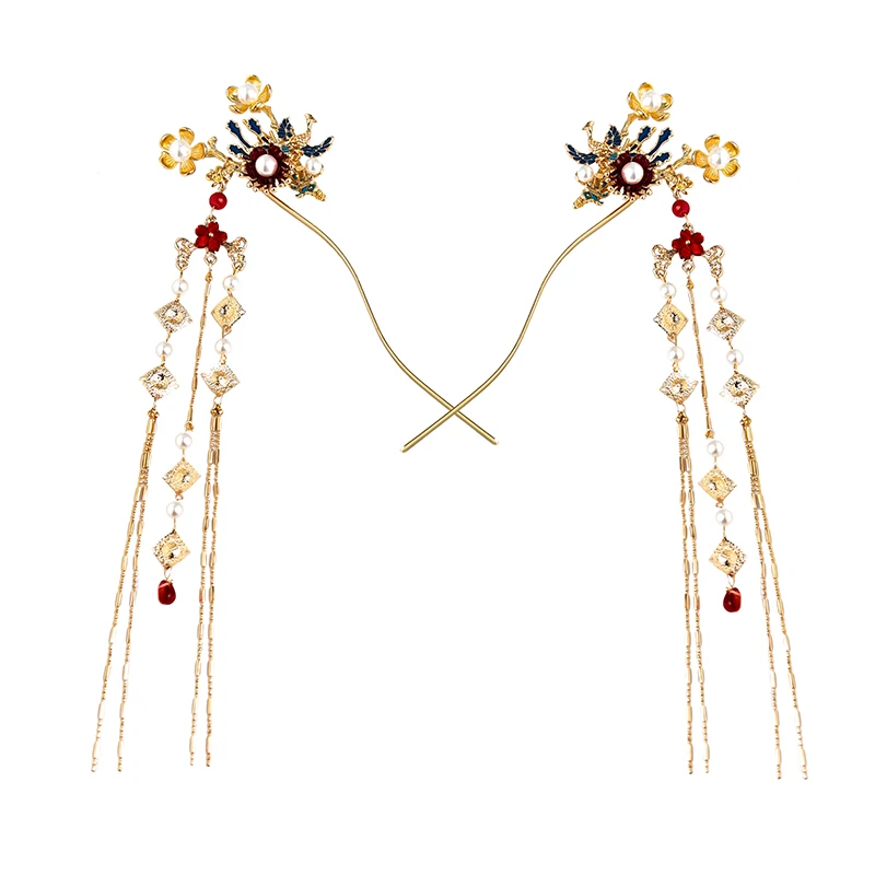 

Original Hanfu Ancient style Hair Stick Headwear Women's Daily Cosplay Taking pictures super Fairy Tassel Step Shake Hairpin set