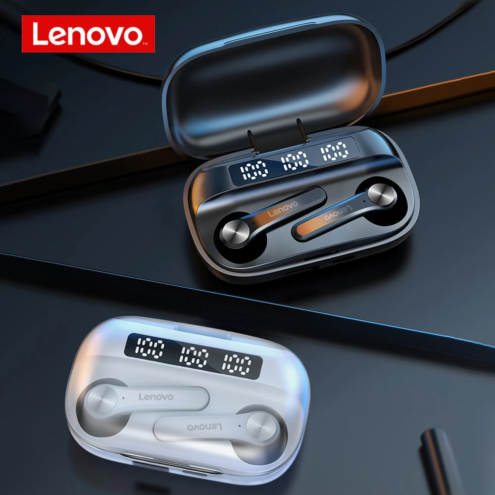 

Lenovo Bluetooth 5.1 Headphone Wireless Earphone QT81 Stereo Sound Headset Touch Button with 1200mAh Charging Case Mobile power
