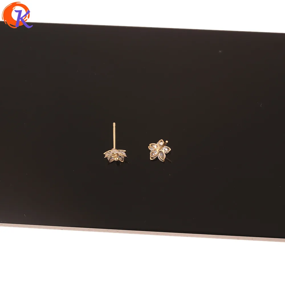 

Cordial Design 20Pcs 8*8MM Fashion Jewelry/CZ Stud Earrings/DIY Making/Genuine Gold Plating/Flower Shape/Earrings For Women