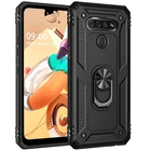 Чехол для LG K51, роскошный бронированный ударопрочный металлический кольцевой чехол для телефона чехол для LG K51, Q51, силиконовый бампер, гибридный Чехол