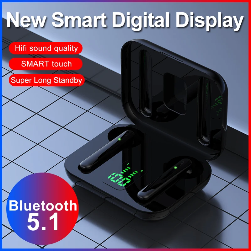 Фото DS-T03 Bluetooth-наушники; Стереонаушники с шумоподавлением; Сенсорное управление светодиодный ным сенсорным цифровым дисплеем; Гарнитура для спо... №4