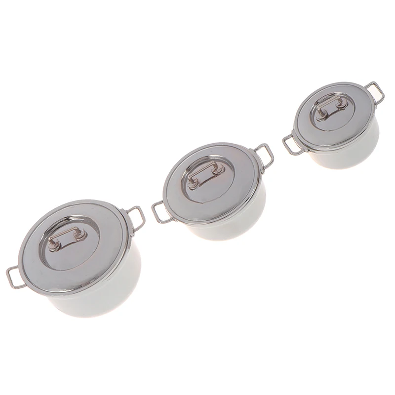 

1/12 Dollhouse Miniature Imitated stainless steel casserole Kitchen Cookware