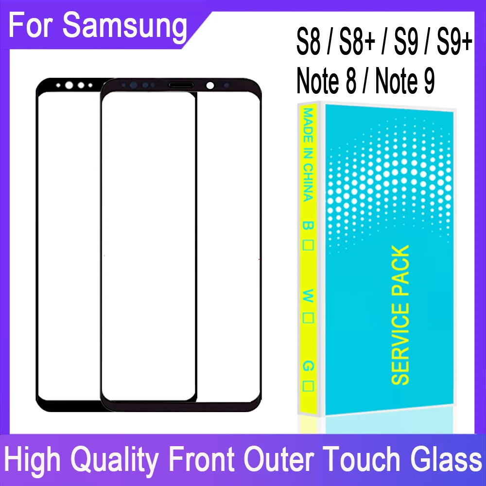 ЖК дисплей Сенсорная Панель переднее стекло для Samsung Galaxy S8 Plus S9 Note 8 9 внешнее