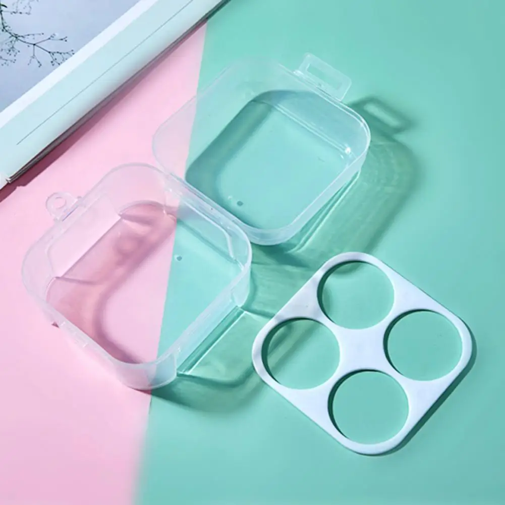 

4 Grids Makeup Eggs Storage Box Transparent Powder Puff Gourd Holder Container
