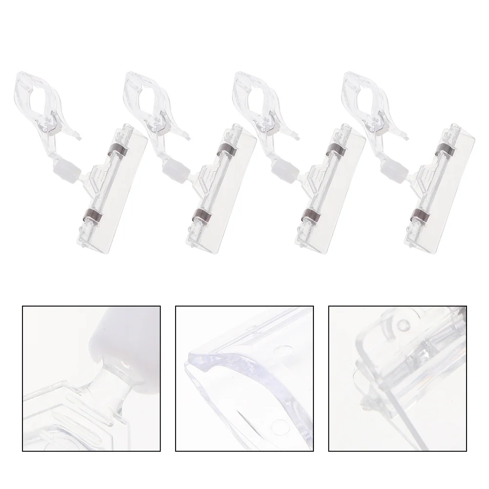 

4Pcs Advertising Clips Commodity Price Clips Supermarket Price Brand Stand