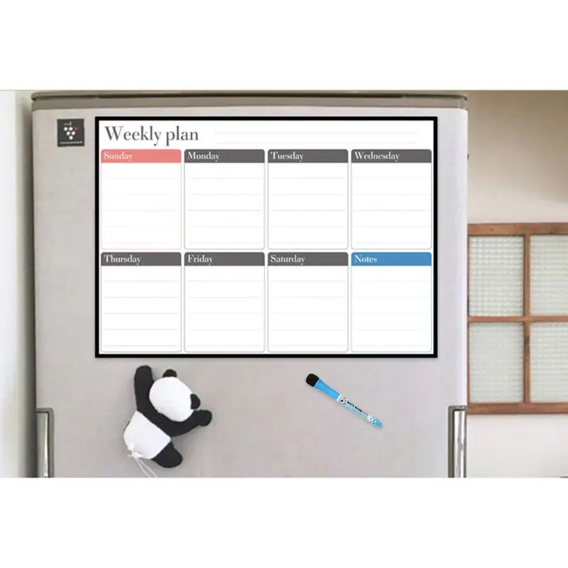 

A3 Magnetic Weekly Planner Whiteboard Fridge Magnet Daily Message Drawing Refrigerator Bulletin