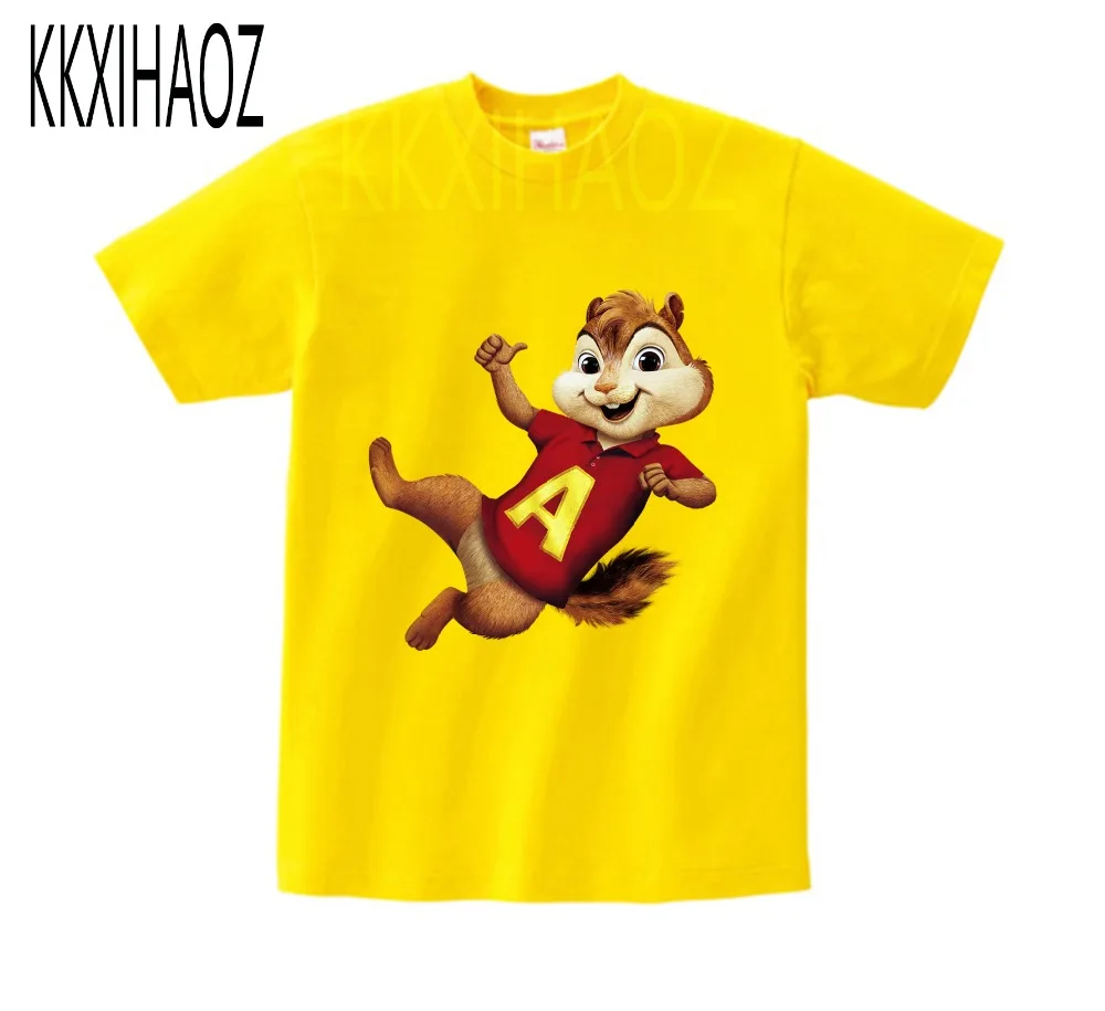 

Модная детская футболка унисекс, милая мультяшная футболка чипмунка для девочек, дизайн Харадзюку, одежда для девочек, хлопковые футболки с...