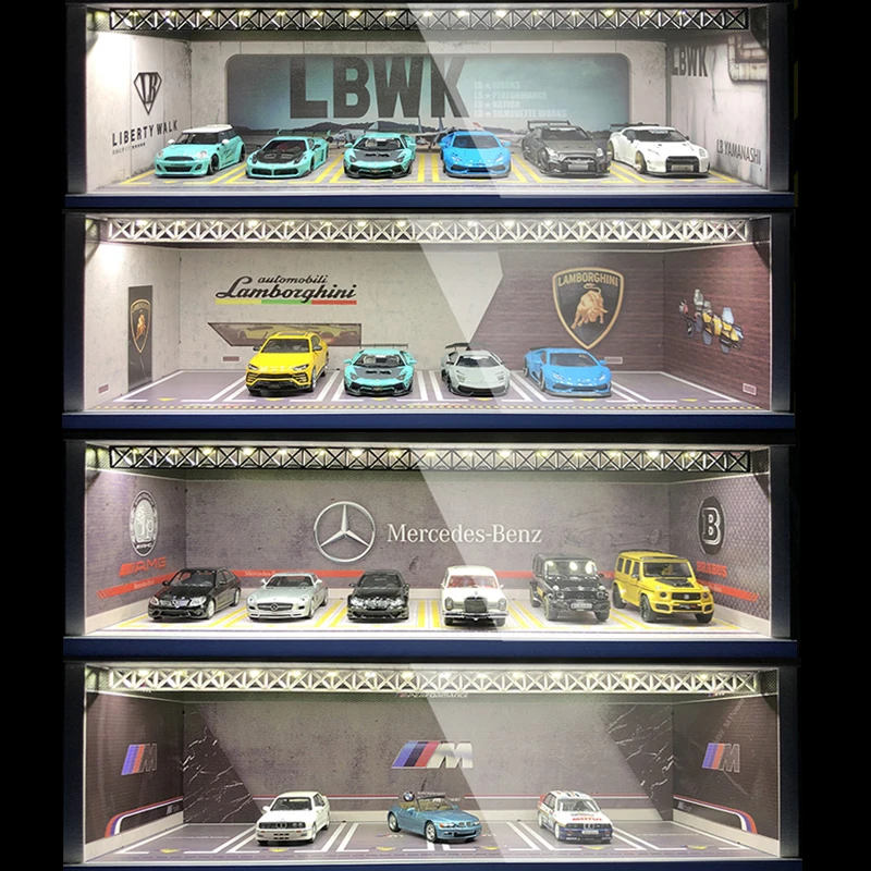 

Диорама 1/64, светодиодный ля, светодиодное освещение, модель гаража, стоянка, дисплей, чехол, пейзаж, автомобильная коллекция LBWK/Lamborghini/Benz/BMW
