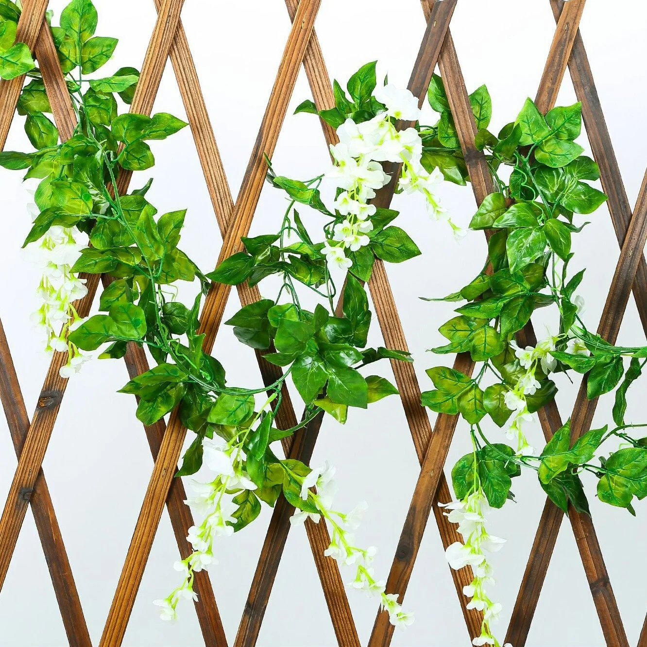 

Artificial Green Plants Wisteria Flowers,2.1 Meters Long Flower Vines, Wedding Scene Background Wall Flowers,Courtyard Walls DIY