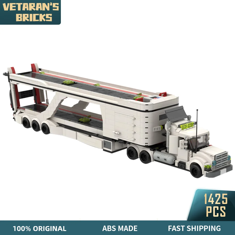 

MOC LT 3 Transport Big Rig Truck Double-decker Car Plastic Cargo Building Blocks Set Bricks Construction Toys Kid Christmas Gift