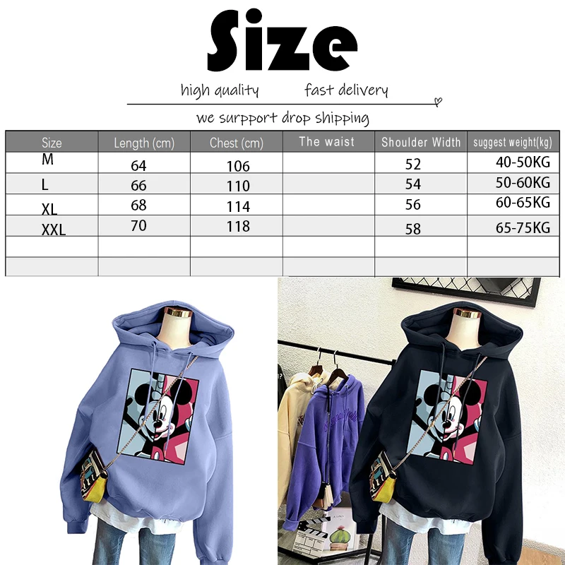 Новинка толстовка Disney женская одежда толстовки с мультяшным принтом Микки и