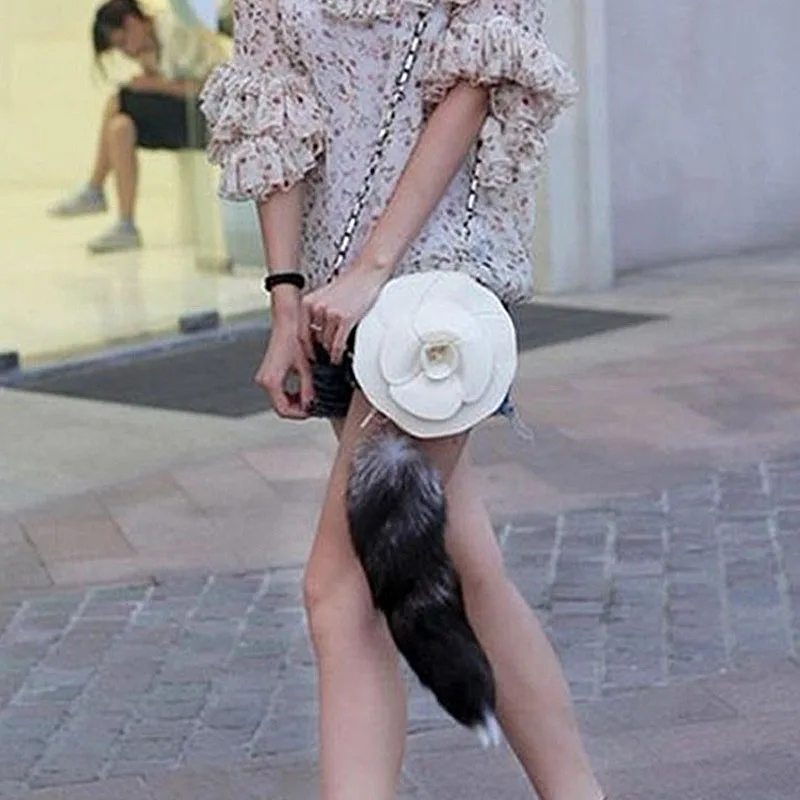 Роскошная длинная искусственная кожа Женская милая сумка рюкзак меховая