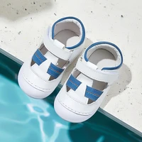 sandq baby sandals beach genuine leather summer barefoot shoes boys kids white hand sewing clogs 2021 new soft comfortable chic