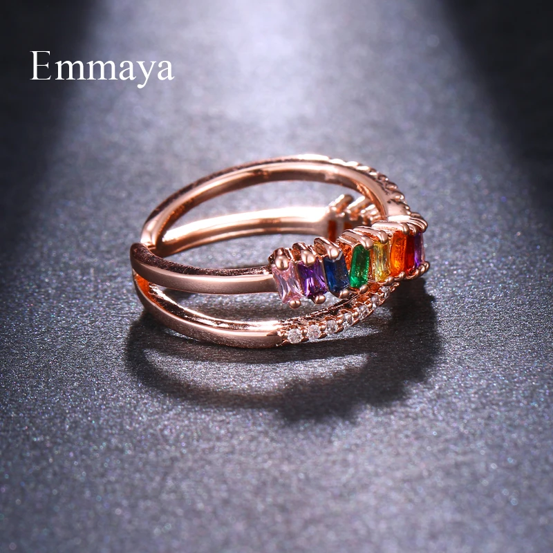 Женское кольцо с пряжкой из фианита Emmaya элегантное регулируемое вечернее цвета