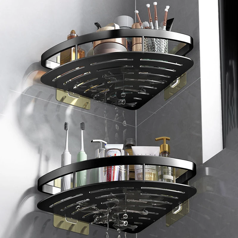 Треугольный органайзер для полотенец ELOSSA полка ванной комнаты туалета настенный