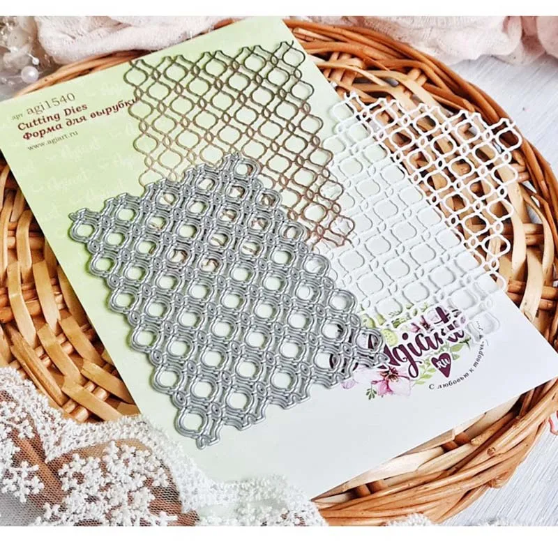 

2021 New Grid Background DIY Metal Cutting Dies for Scrapbooking Stencil Knife Mould Blade Punch Model Craft Decoration Template