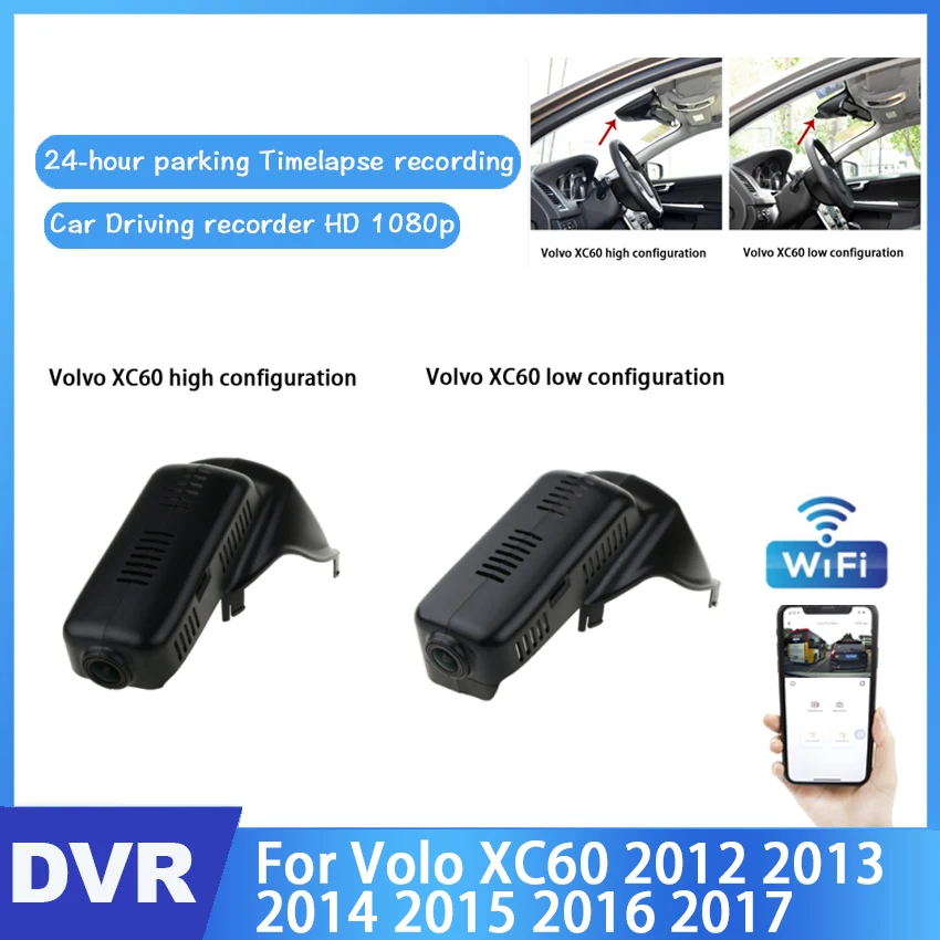 Car Wifi Dvr Mini Driving Recorder Dash Cam Video Recorder Camera For Volo XC60 2012 2013 2014 2015 2016 2017 Novatek 96672 hd