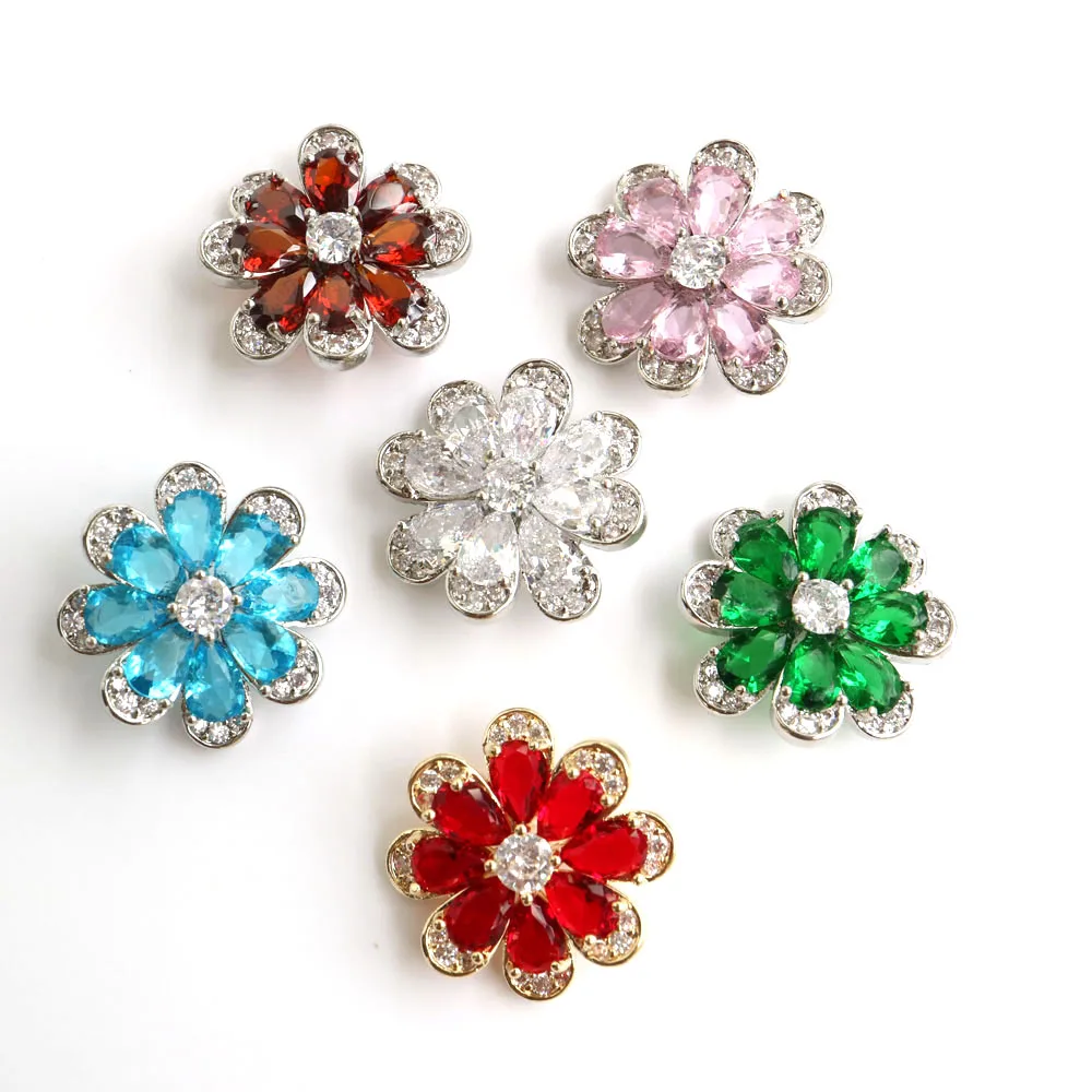 5pc Shining crystal buttons Cubic zirconia button for Clothes Decorative CZ sewing buttons for cashmere Knit cardigan