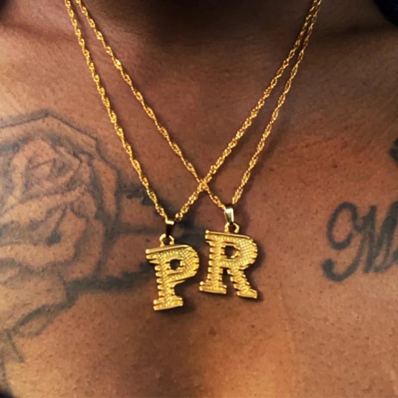 Женское Ожерелье с надписью Capital ожерелье из нержавеющей стали золотым A Z и