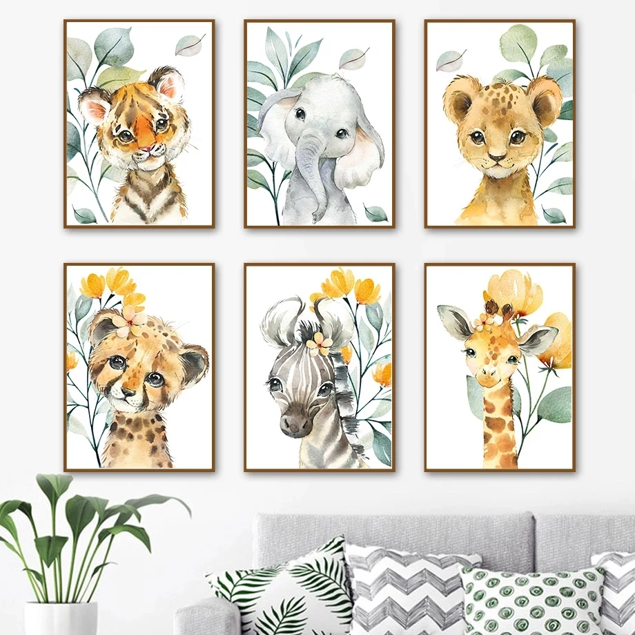 DIY алмазная живопись скандинавские животные искусство Тигр Лев Слон Зебра цветок