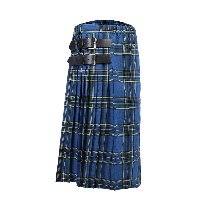 Модные мужские Шотландка Kilt традиционные юбки мужские Регулируемые Талия повседневные клетчатые плиссированные юбки с принтом Новинка