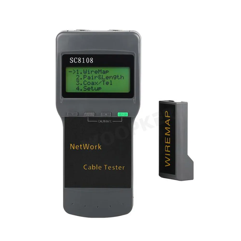 Medidor de red SC8108 con pantalla LCD, herramienta de prueba de Cable de tel&eacute;fono, RJ45, Cat5e, Cat6, UTP, Unshield, LAN, RJ11-1