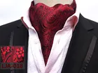 Новый модный мужской галстук Ascot Red Paisley для жениха