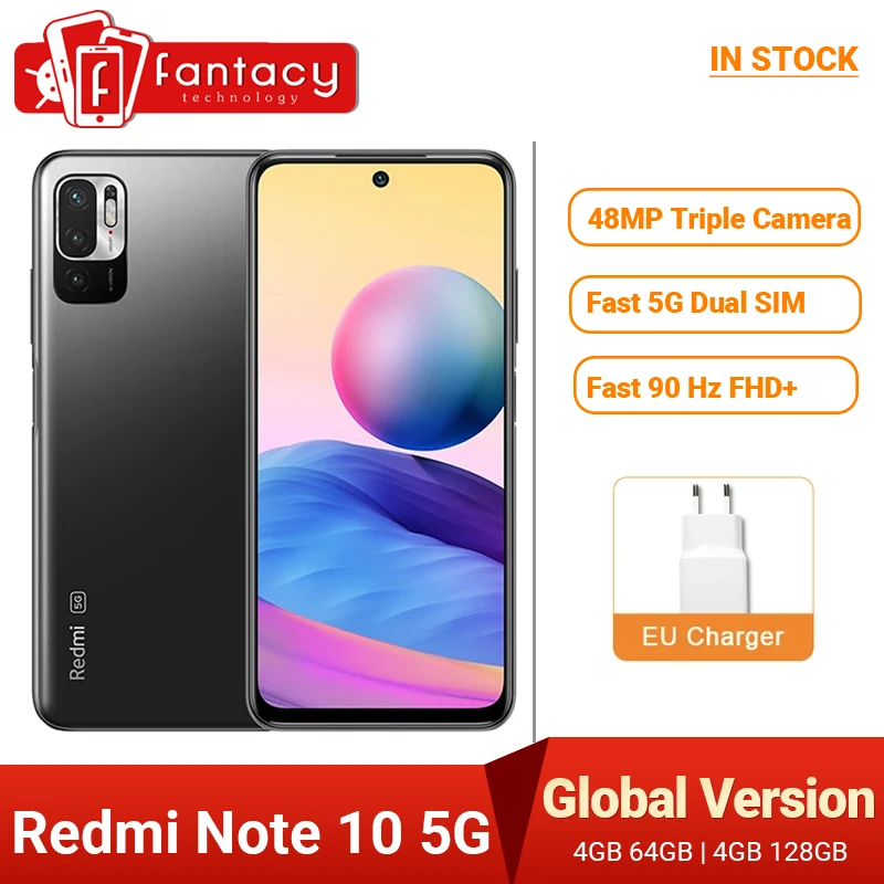 Глобальная версия Xiaomi Redmi Примечание 10 5G NFC Смартфон Dimensity 700 90 Гц дисплей 48MP камера