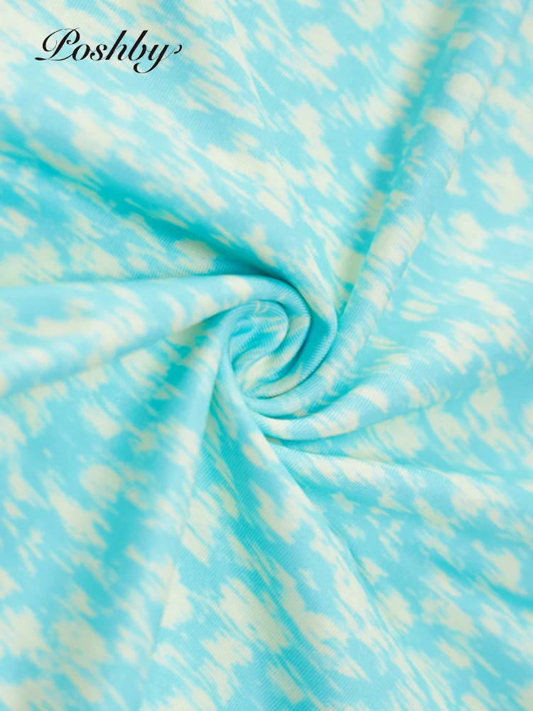 

Poshby Woman Sexy Club Y2k Bandage Dresses Round Neck Long Sleeve Zipper Drawstring Dress Bodycon Party Night Printed Dresses