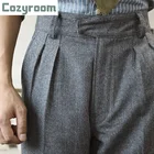 Cozyroom британские шерстяные деловые брюки Gurkha ретро мужские повседневные брюки серые