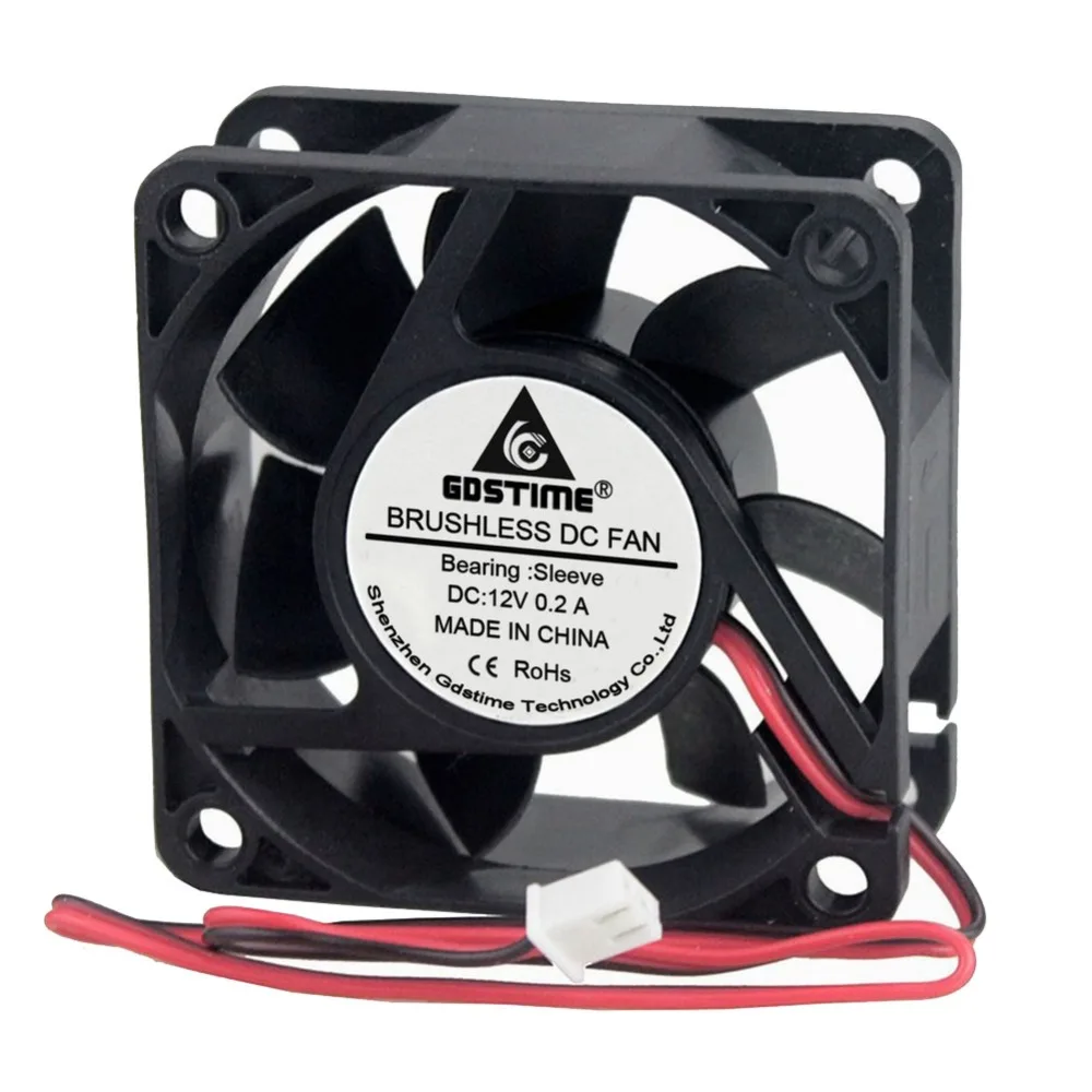 5 шт. в партии Gdstime DC 12 В 2Pin 60x60x25 мм 6025S 60 6 см мини вытяжной вентилятор