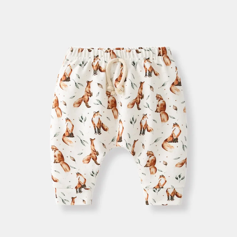 

Spring and Autumn Cartoon Fox Toddler Pants Baby Boy Trousers Baby Girl Pants Cotton Casual All-match Outing Infant Trousers